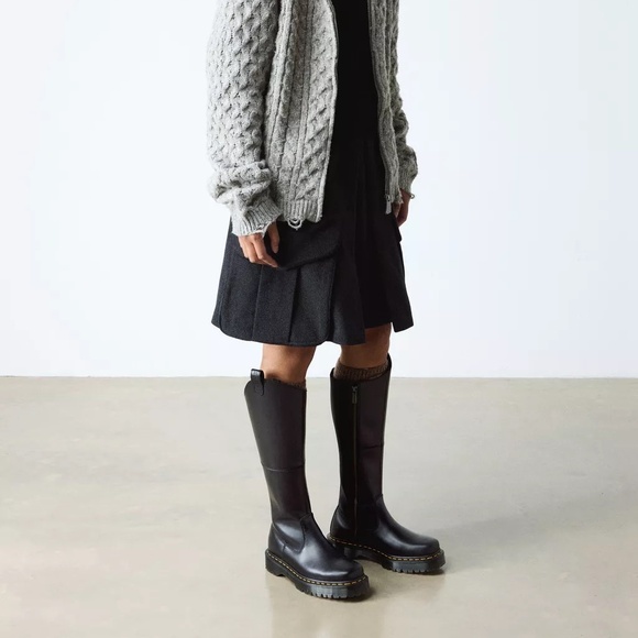 Dr. Martens AMAAYAH KNEE HIGH LEATHER BOOTS - Picture 1 of 10